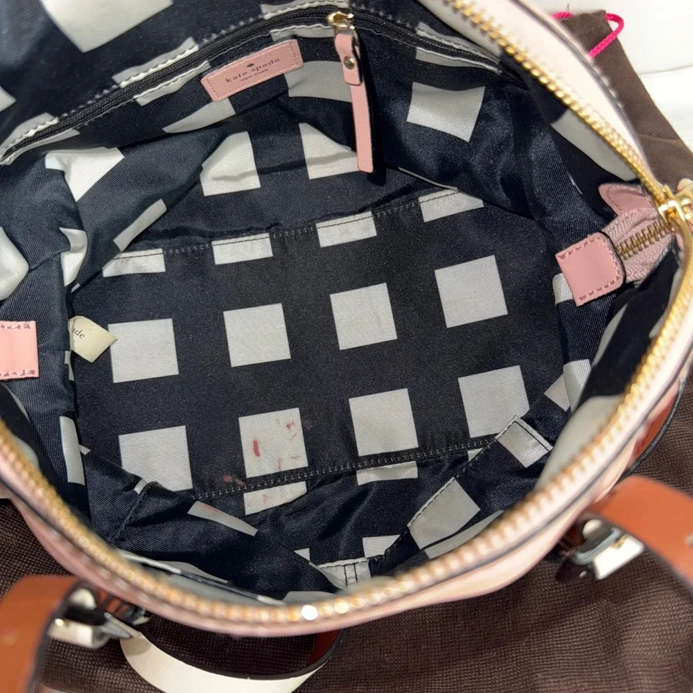 Kate Spade New York Pink Leather Dome Satchel Shoulder Bag & Wallet Set Dust Bag